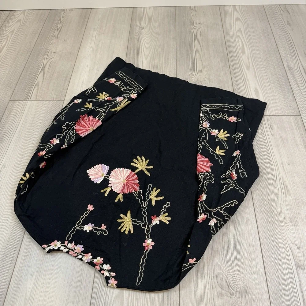 Vtg BEDFORD FAIR lifestyle Women's Large All Over Embroidered Floral Jacket Boho